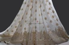 80 Grams MX Jacquard with Lotus Daman work on Dyeable Russian Fabric 48inch